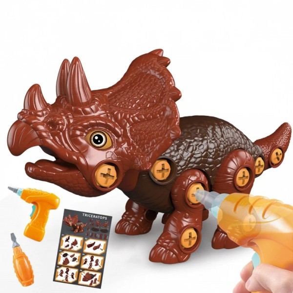 Конструктор винтовой «Трицератопс», собранный на винтах с отверткой и шуруповертом 3169-34