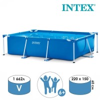 Каркасний басейн Intex 28270 Rectangular Frame Pool (220х150х60 см), 1662 л