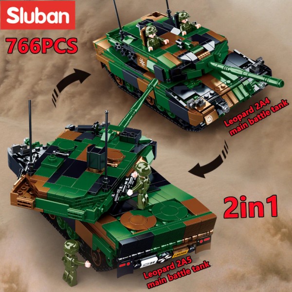 Конструктор Sluban Танк Леопард 2А5/2А4 (2в1) 766 деталей M38-B0839