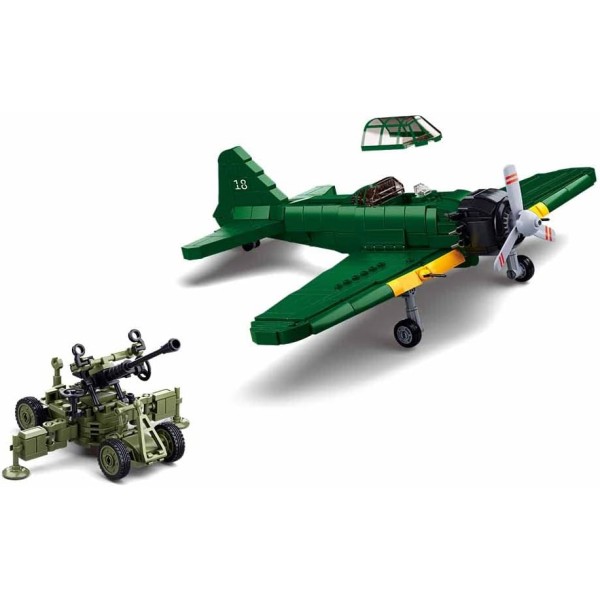 Конструктор военная авиация Sluban Army M38-B1108 Самолет A6M Zero на 560 деталей