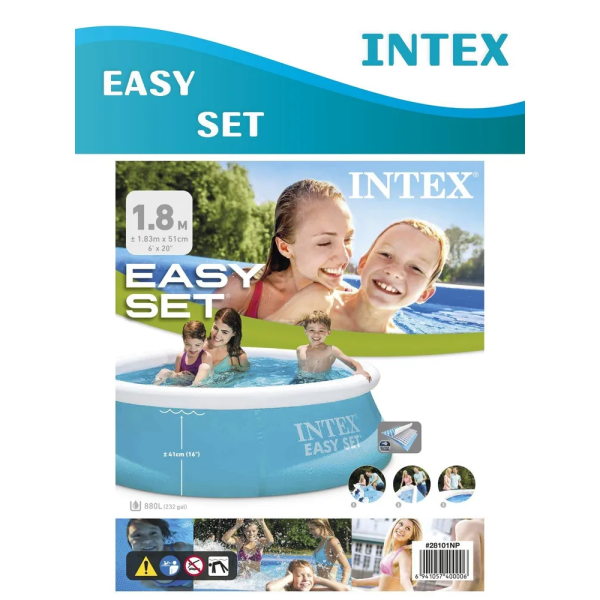 Бассейн с надувным кольцом Easy Set 183 x 51 см Intex 28101