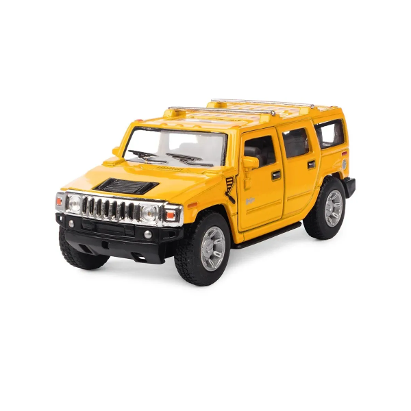 Машинка металлическая Kinsmart 1:40 2008 Hummer H2 SUV KT5337W инерционная, дверь открывается / Желтый