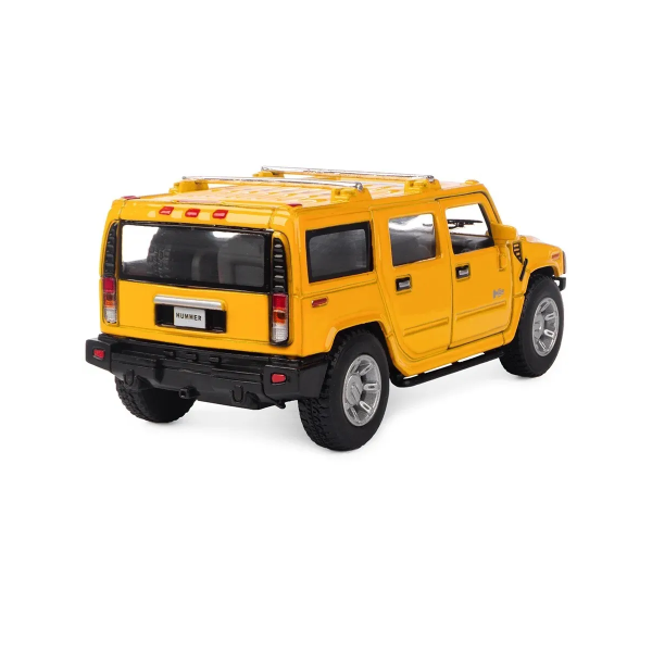 Машинка металлическая Kinsmart 1:40 2008 Hummer H2 SUV KT5337W инерционная, дверь открывается / Желтый