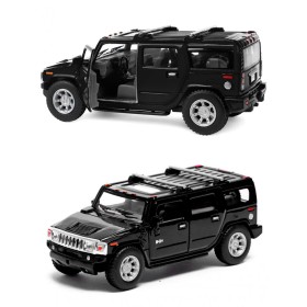 Машинка металлическая Kinsmart 1:40 2008 Hummer H2 SUV KT5337W инерционная, дверь открывается / Черный