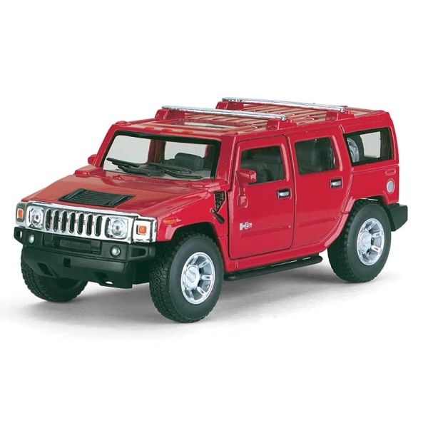Машинка металлическая Kinsmart 1:40 2008 Hummer H2 SUV KT5337W инерционная, дверь открывается / Красный
