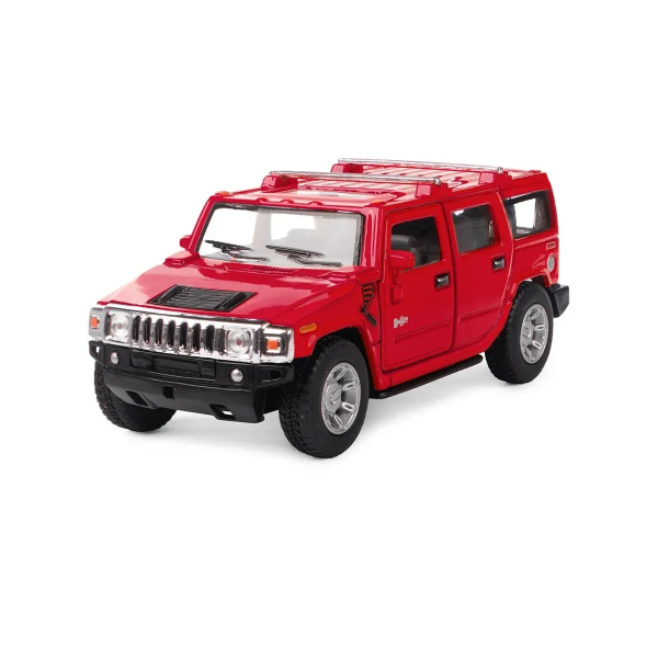 Машинка металлическая Kinsmart 1:40 2008 Hummer H2 SUV KT5337W инерционная, дверь открывается / Красный