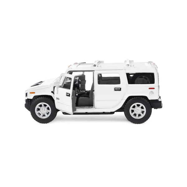 Машинка металлическая Kinsmart 1:40 2008 Hummer H2 SUV KT5337W инерционная, дверь открывается / Белый
