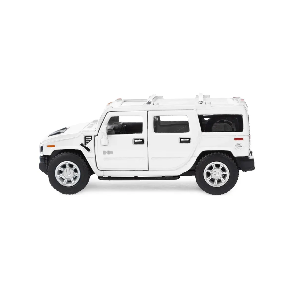 Машинка металлическая Kinsmart 1:40 2008 Hummer H2 SUV KT5337W инерционная, дверь открывается / Белый