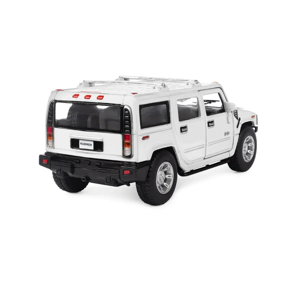 Машинка металлическая Kinsmart 1:40 2008 Hummer H2 SUV KT5337W инерционная, дверь открывается / Белый