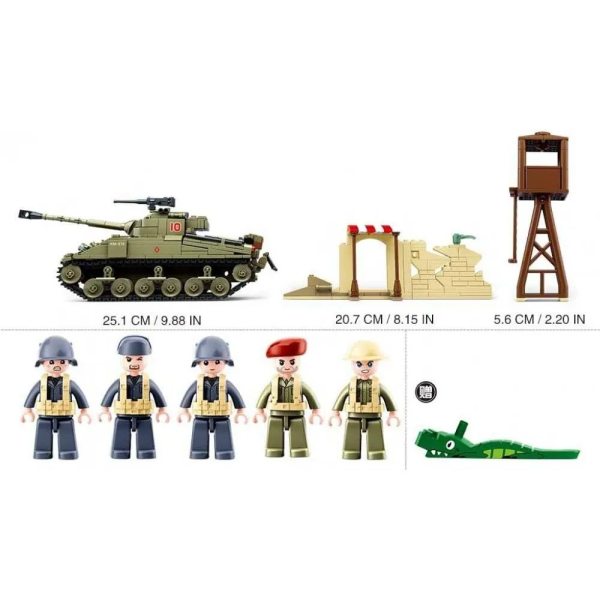 Конструктор Sluban WWII Военная Битва Наступление 790 деталей M38-B0713
