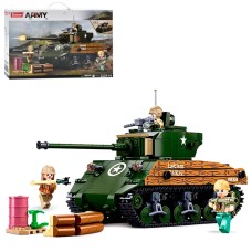 Конструктор Sluban Середній Танк M4A3 (76W) серії Другої світової війни 715 деталей M38-B1110