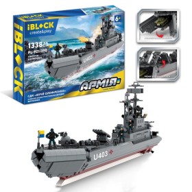 Конструктор IBLOCK Армия Десантный Корабль ВМС Украины 1338 деталей PL-921-390