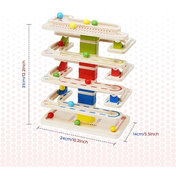 Деревянная игрушка Трек с шариками MD1954 Игра "Веселый Спуск"