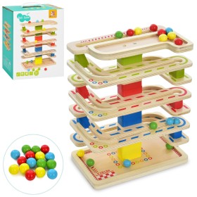 Деревянная игрушка Трек с шариками MD1954 Игра "Веселый Спуск"