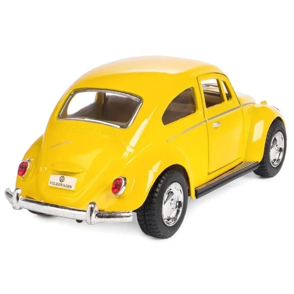 Машинка металлическая Kinsmart KT5057W 1:32 1967 Volkswagen Classical Beetle (Жук) инерционная, двери открываются / Желтый