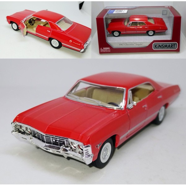 Машинка металлическая Kinsmart 1:43 1967 Chevrolet Impala (цвет красный) KT5418W