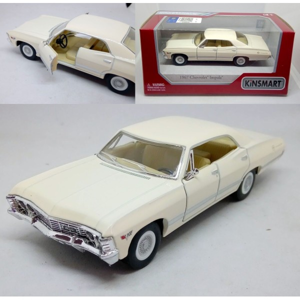 Машинка металлическая Kinsmart 1:43 1967 Chevrolet Impala (цвет бежевый) KT5418W