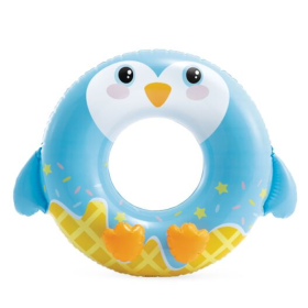 Круг детский надувной для плавания "Пингвинчик" голубой, 84 см х 76 см, от 8 лет, до 40 кг, 59266NP INTEX