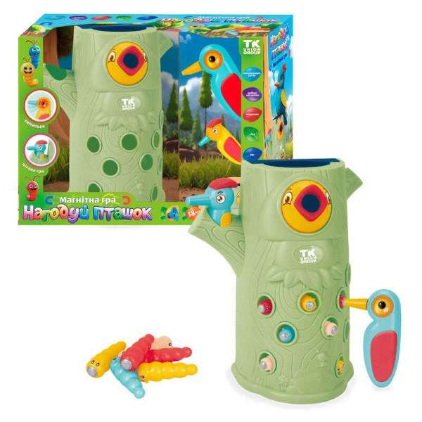 Магнітна гра Нагодуй Пташок 75583 TK Group, звук, підсвічування, 2 пташки, 9 черв’ячків