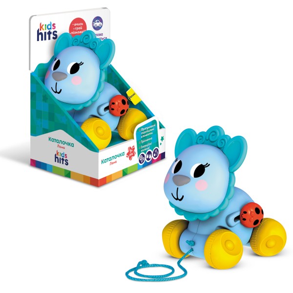 Каталочка Kids Hits Лама с подвижной головой и шнурком KH22/001