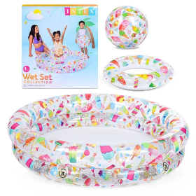 Бассейн детский надувной INTEX 122Х25СМ С мячом и кругом, 114Л, ОТ 2 ЛЕТ 59460