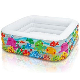Дитячий надувний басейн 57471 р-р 159х159х50см "Акваріум" 424л, від 3 років
