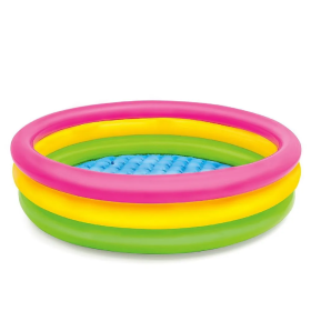 Дитячий надувний басейн 57412 Р-Р 114х25см "Райдуга" 136л, від 2 років, надувне дно