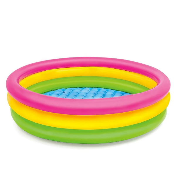 Дитячий надувний басейн 57412 Р-Р 114х25см "Райдуга" 136л, від 2 років, надувне дно