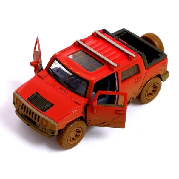 Модель машины Kinsmart 1:40 "HUMMER H2 SUT (Muddy)" инерция KT5097WY / Красная