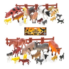 Набір фігурок домашніх тварин H639-1-2 — 15 тварин та паркан (в асортименті)