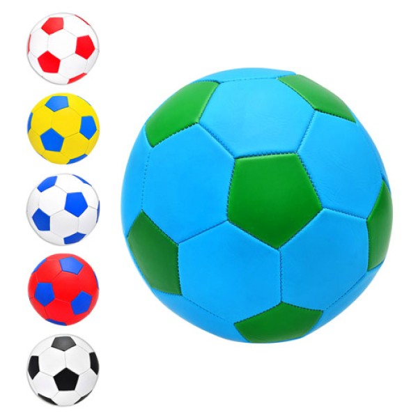 Мяч футбольный EV-3165 размер 5, ПВХ 1,6 мм, 2 слоя, 32 панели, 300-320 г, 6 цветов