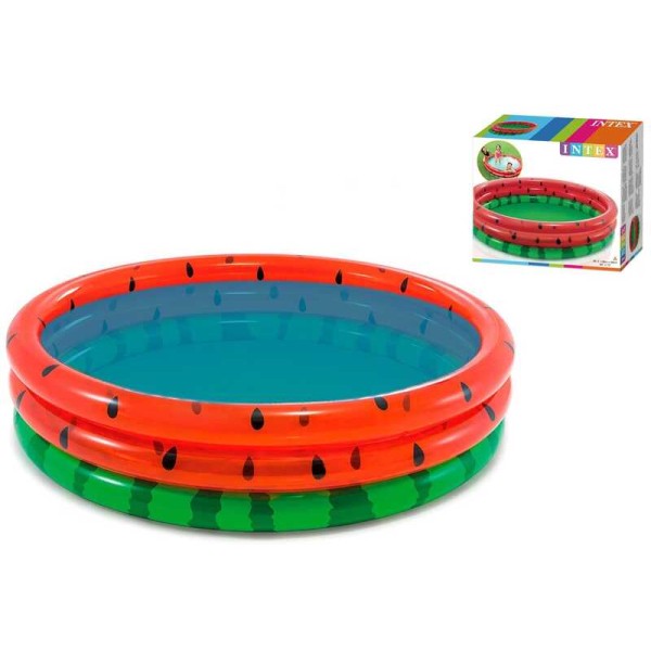Intex Басейн 58448 NP "Кавун" (6) 3 кільця, від 2 років, діаметр 168см, висота 38см, 581л.