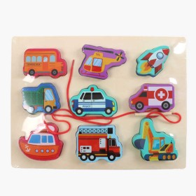 Вкладиші С 74550 (48) Транспорт, 9 штук, гра шнурівка, назви англ. мовою, у плівці