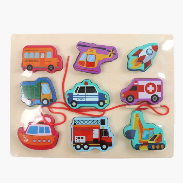 Вкладиші С 74550 (48) Транспорт, 9 штук, гра шнурівка, назви англ. мовою, у плівці