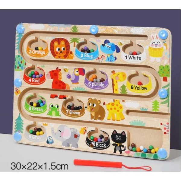 Дерев'яна магнітна дошка C 66148 стилус, сортер, кольори, цифри, в коробці