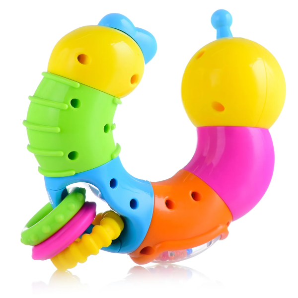 Развивающая игрушка Веселая Гусеница погремушка-ломалка LIMO TOY 9182