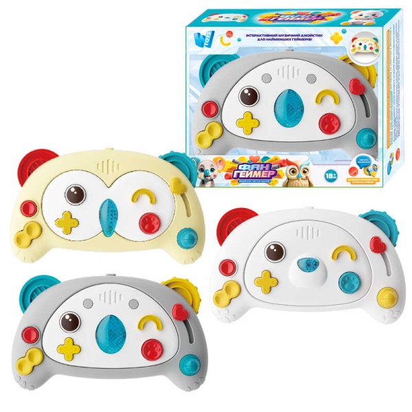 Джойстик "ФанГеймер" 64886 (48) WToys, 3 кольори, ОЗВУЧ. УКР. МОВОЮ, 10 казок, 10 скоромовок, 10 пісень, підсвічування, тріскачка, МІКС