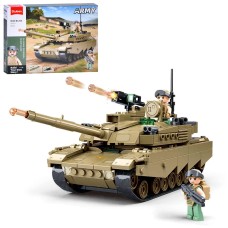 Конструктор Основной боевой танк OEF-M1XS серия Army 322 детали, 2 минифигурки, Sluban M38-B1256