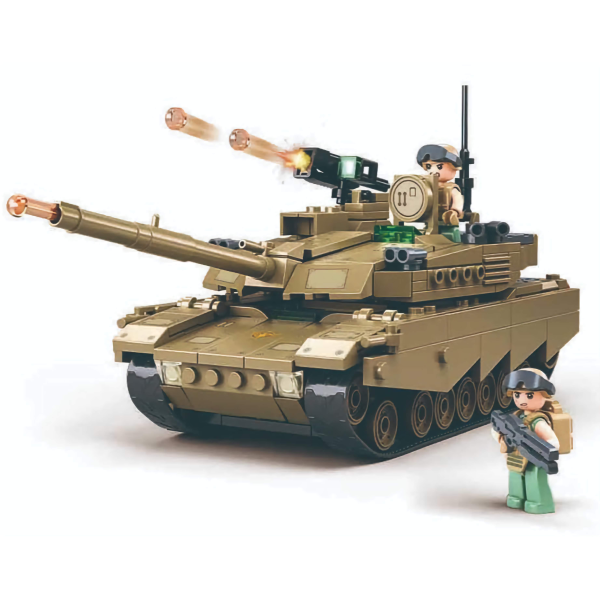 Конструктор Основной боевой танк OEF-M1XS серия Army 322 детали, 2 минифигурки, Sluban M38-B1256