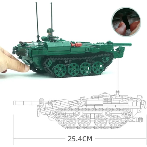 Конструктор Sluban M38-B1010 Шведский Танк STRV-103 с фигурками, 692 детали