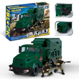 Конструктор IBLOCK Армия, КрАЗ Штабная машина, 327 деталей, 2 фигурки, PL-921-514