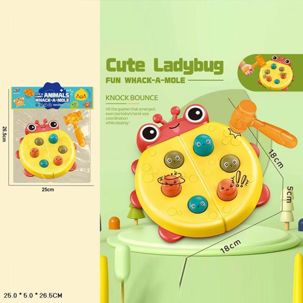 Логика-стукалка Божья коровка, в комплекте молоток, WQ-64 размер 18-18-5 см