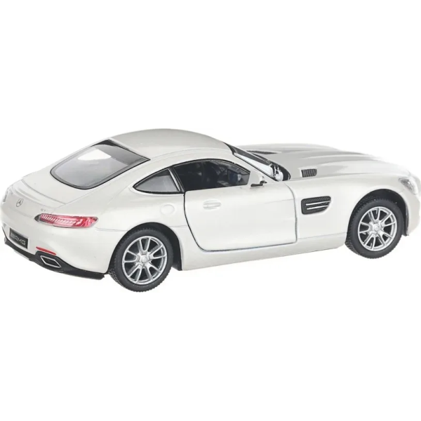 Машинка металлическая Kinsmart 1:36 Mercedes-AMG GT инерционная, двери открываются KT5388W / Белый