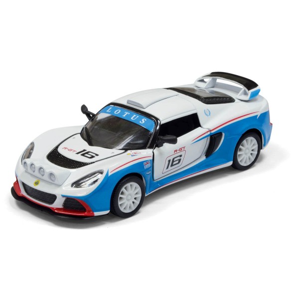 Машинка металлическая инерционная Kinsmart 1:32 2012 Lotus Exige R-GT (Лотус) KT5362W / Бело-голубой