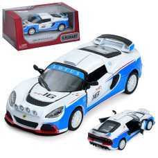 Машинка металева інерційна Kinsmart 1:32 2012 Lotus Exige R-GT (Лотус) KT5362W / Біло-блакитний