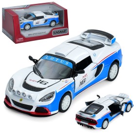 Машинка металева інерційна Kinsmart 1:32 2012 Lotus Exige R-GT (Лотус) KT5362W / Біло-блакитний