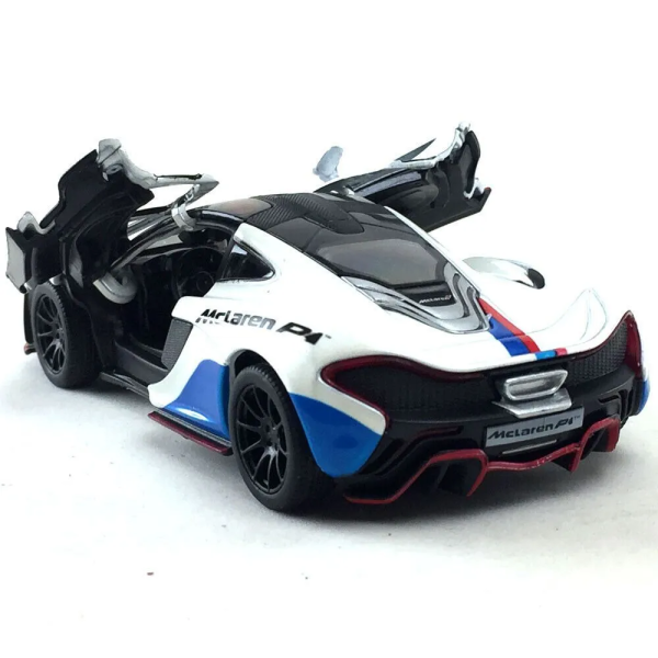 Машинка металлическая Kinsmart 1:36 McLaren P1 5393FDKT инерционная, KT5393WF Белый с принтом