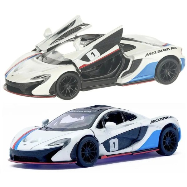 Машинка металлическая Kinsmart 1:36 McLaren P1 5393FDKT инерционная, KT5393WF Белый с принтом