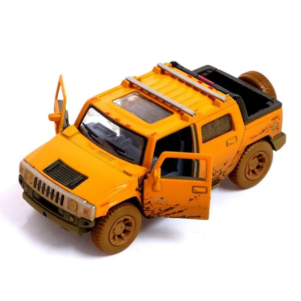 Модель машини Kinsmart 1:40 "HUMMER H2 SUT (Muddy)" інерція KT5097WY / Жовта