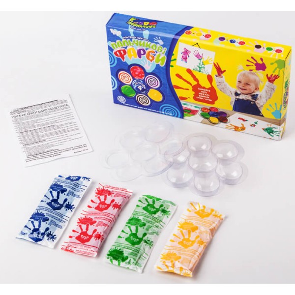 Пальчиковые краски малые 4 цвета PK-02-02 - креатив для детей